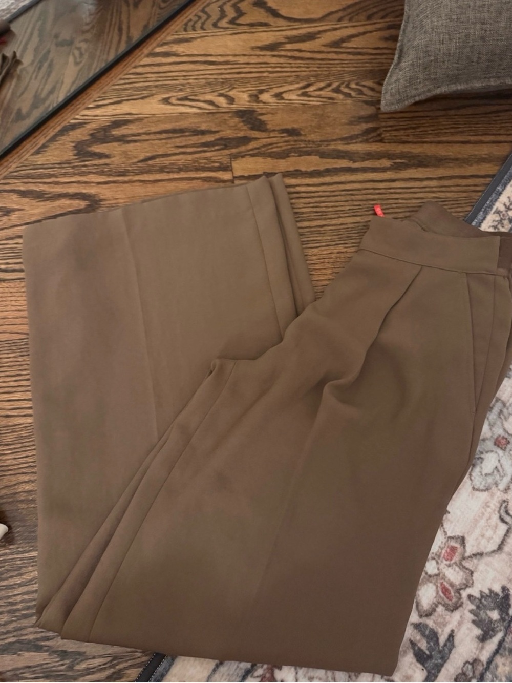 Spanx Pleated SuperSmooth Wide Leg Trousers Brown Small